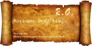 Rozinger Orália névjegykártya